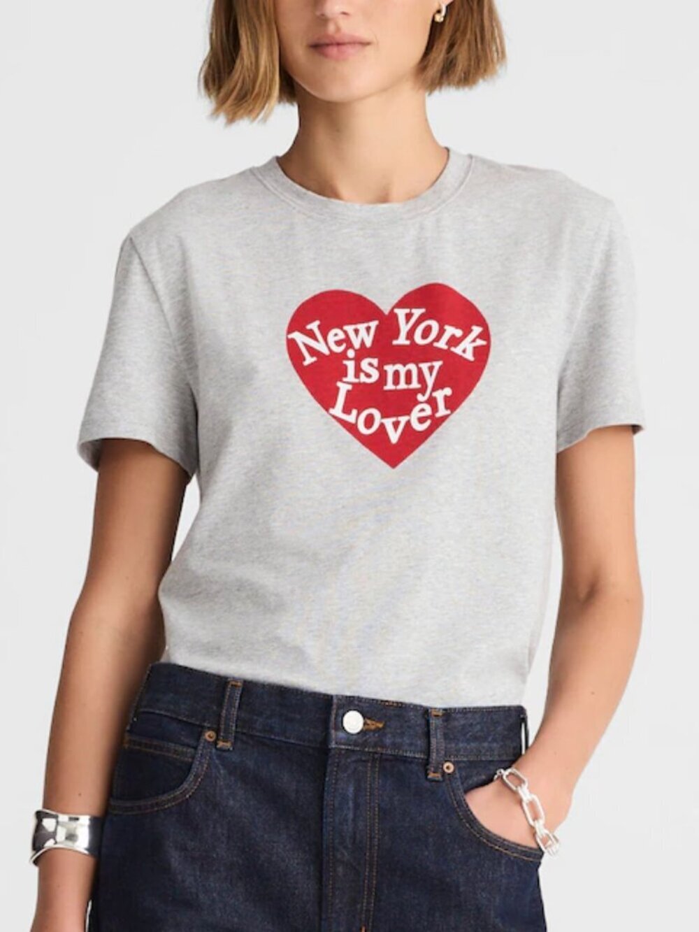 Madewell Alexa Chung New York Lover Tourist Short Sleeve Tee Grey Size XXS NWT